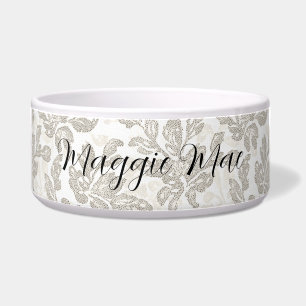 Tigela Creme Floral Branco Chic