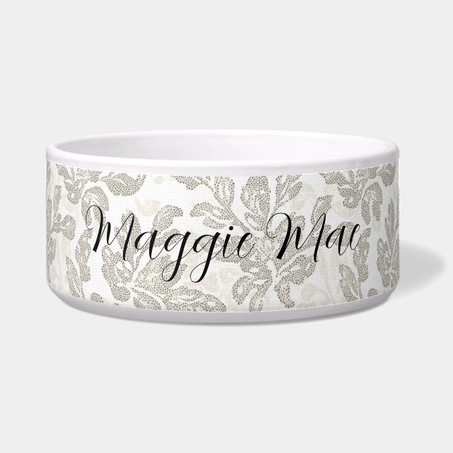 Tigela Creme Floral Branco Chic (Frente)