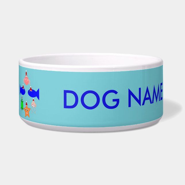 Tigela Criaturas do Mar de Natal Personalizadas (Esquerda)