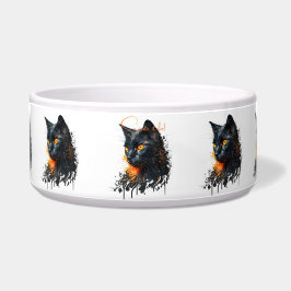 Tigela Crie Seu Próprio Busto de Gato Preto Ardente