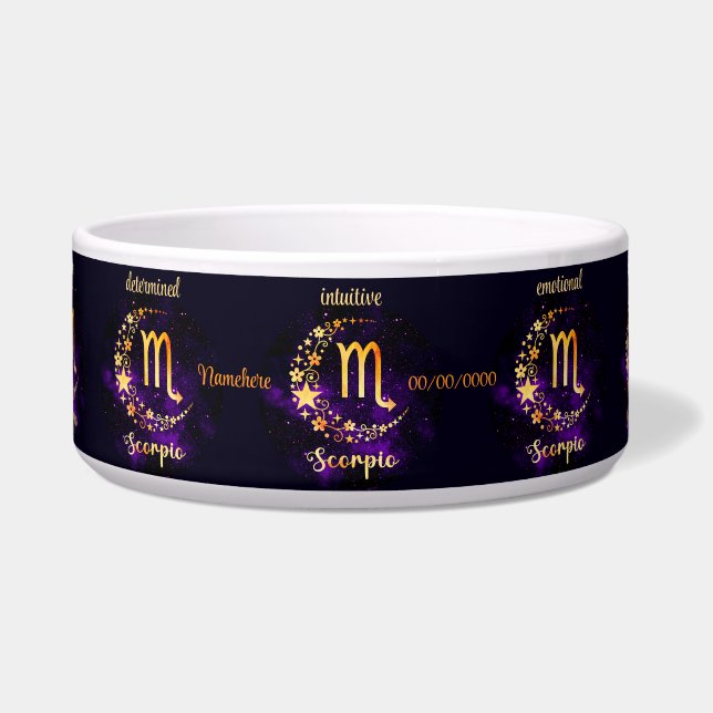 Tigela Crie Seu Próprio Escorpião Zodiacal Celestial Roxo (Frente)