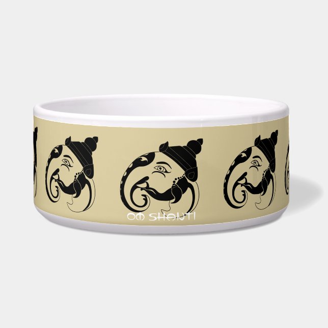 Tigela Crie Seu Próprio Perfil Ganesh Preto e Dourado (Frente)
