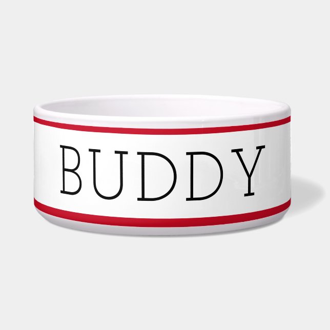 Tigela Crie Seu Próprio Pet De Stripe Simples (Frente)