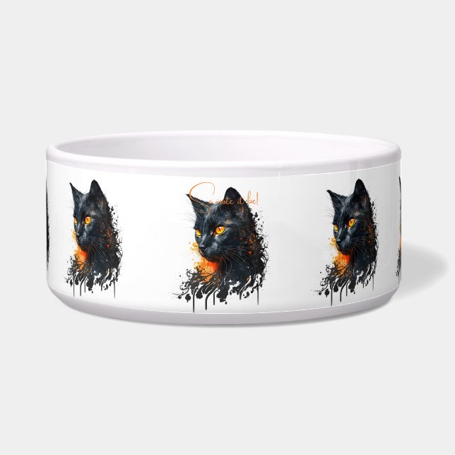 Tigela Crie Seu Próprio Pó Preto de Gato (Frente)