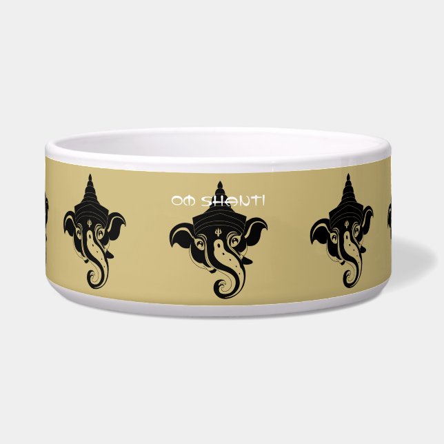 Tigela Crie seu próprio preto e Dourado Ganesh (Frente)