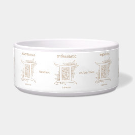 Tigela Crie Seu Próprio Zodíaco Gêmeos Elegante em Dourad