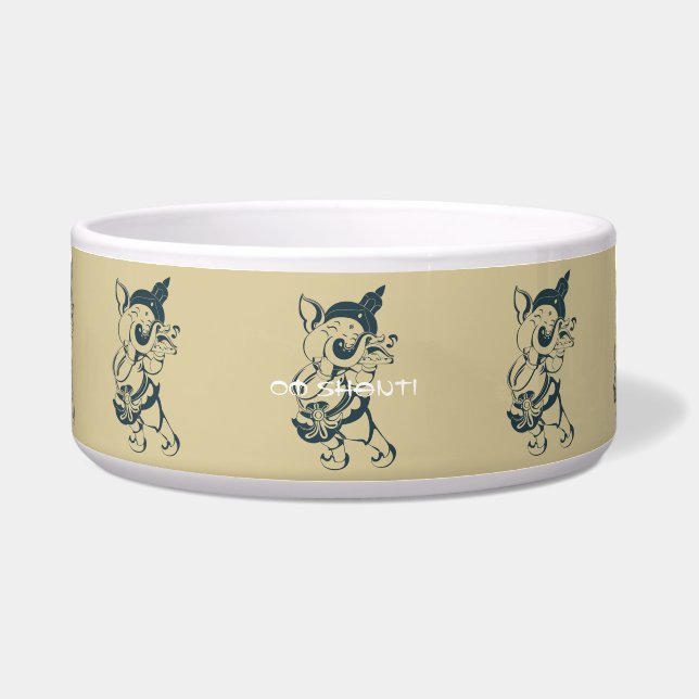 Tigela Crie Sua Própria Flauta Verde E Dourada Ganesh (Frente)