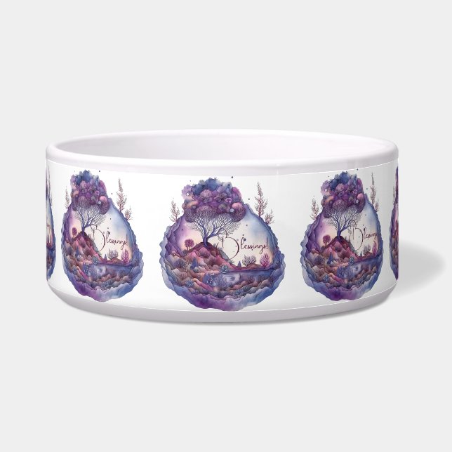 Tigela Crie sua própria paisagem de fantasia roxa (Frente)