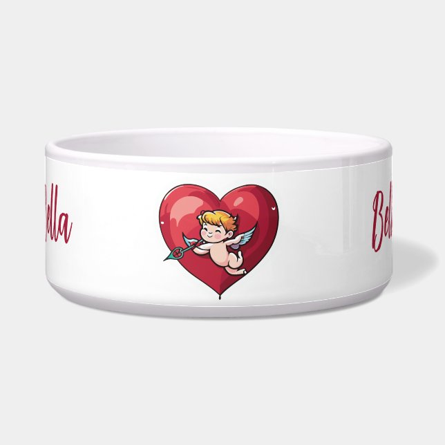 Tigela Cupido no Coração Vermelho (Frente)