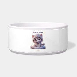 Tigela Custom Cosmic Cat Pet Bowl – Personalized pet bowl