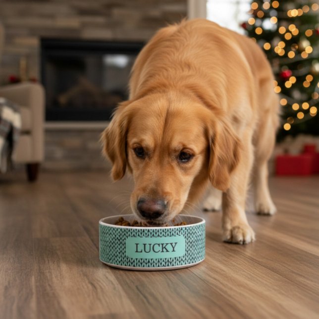 Tigela Custom Cozy Knit Pattern Pet (Criador carregado)