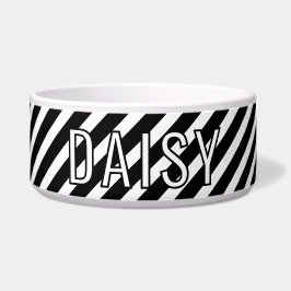 Tigela Custom Name Classic White Black Stripe Pattern