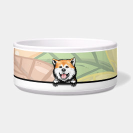 Tigela Cute Akita, comida ou bebida