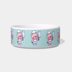 Tigela Cute Chef Pig with Cleaver