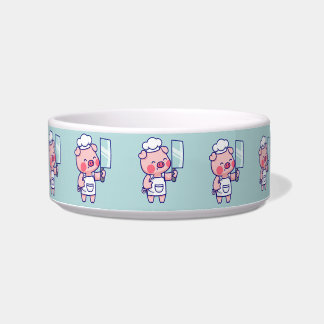 Tigela Cute Chef Pig with Cleaver