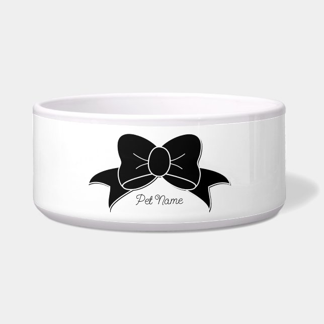 Tigela Cute Girly Bow Personalized Pet (Frente)