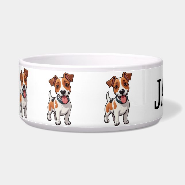 Tigela Cute Jack Russel Terrier Personalizar (Esquerda)