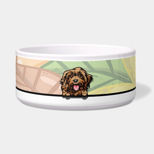 Tigela Cute Peeking Cockapoo, comida ou bebida (Frente)