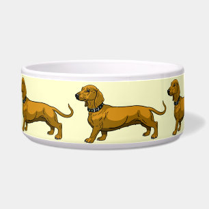 Tigela dachshund castanho