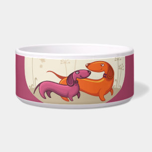 Tigela Dachshund Couple-Org/Pur