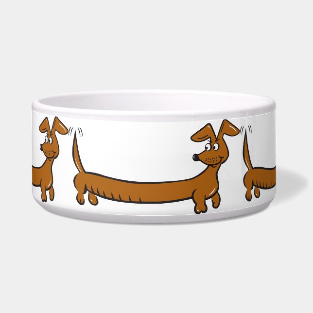 Tigela Dachshund de desenho animado fofo (Frente)