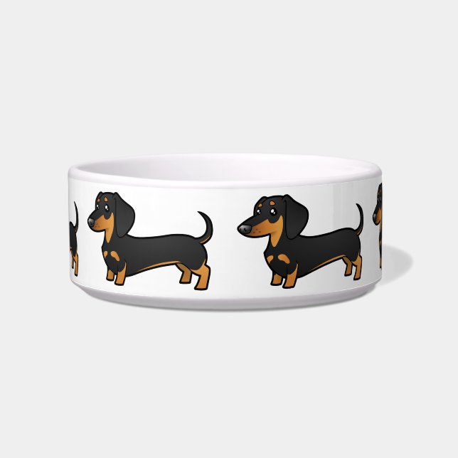 Tigela Dachshund dos desenhos animados (alise o casaco) (Frente)