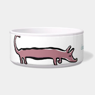 Tigela dachshund e osso - customizáveis
