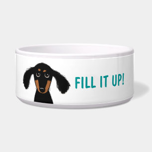 Tigela Dachshund Engraçado com Texto Personalizado