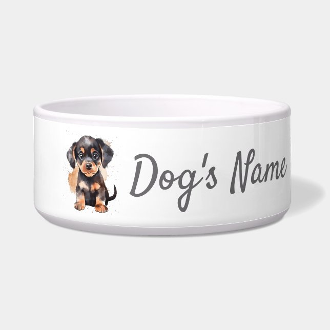Tigela Dachshund Poppy Cerâmica Pet Bowl (Frente)