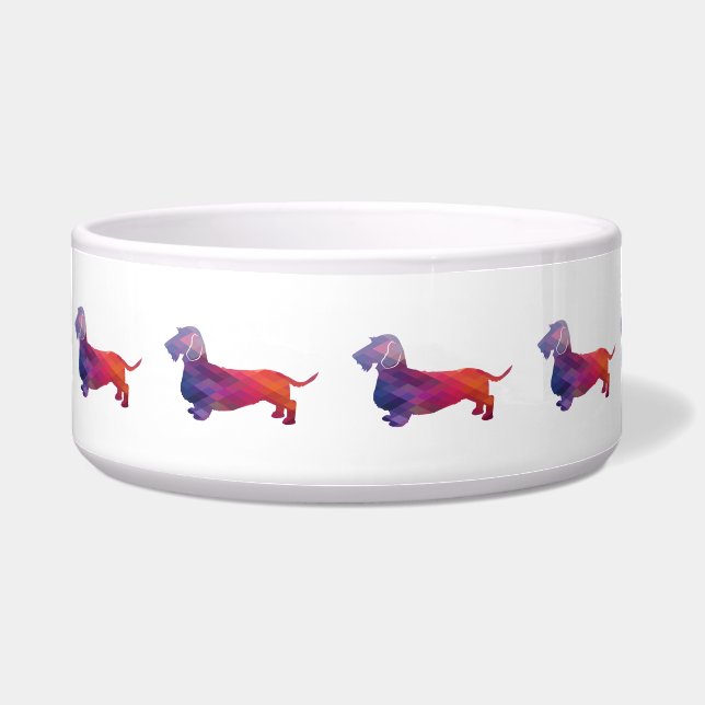Tigela Dachshund Rough Coated Geo Silhouple (Frente)