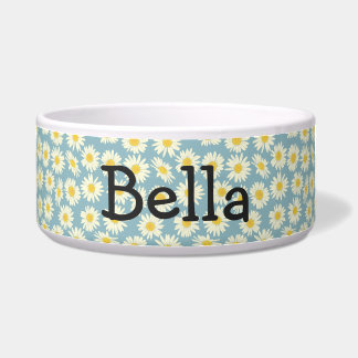 Tigela Daisy Cerâmica Pet Bowl Personalizável