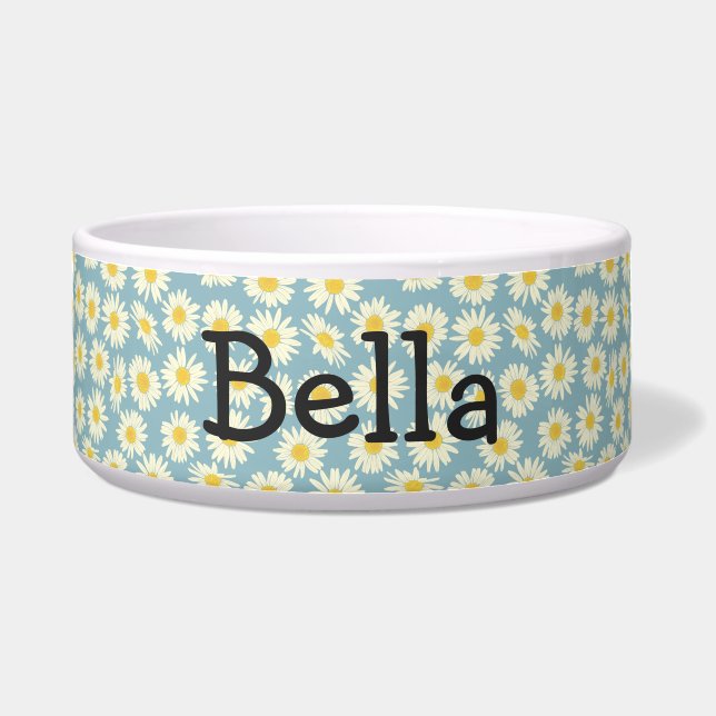 Tigela Daisy Cerâmica Pet Bowl Personalizável (Frente)