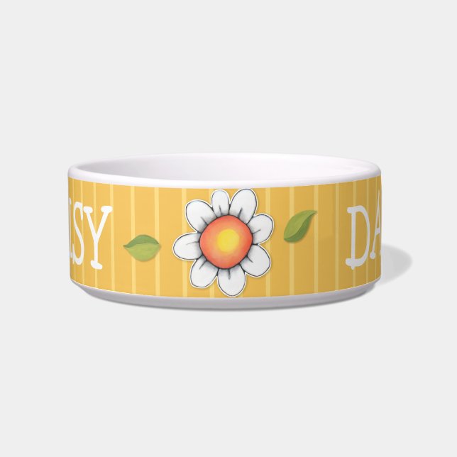 Tigela Daisy Joy Amarelo Gato Pet Bowl (Frente)