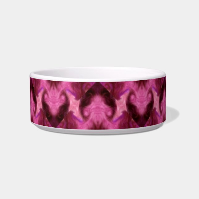Tigela Damasco de Coração Rosa (Frente)