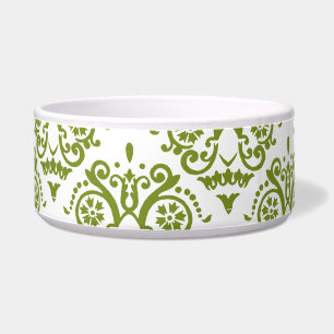 Tigela Damasco Elegante Verde e Branco