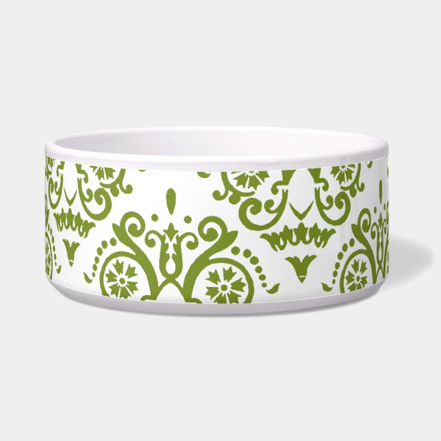 Tigela Damasco Elegante Verde e Branco (Esquerda)