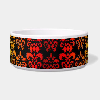 Tigela Damasco vermelho, amarelo e preto