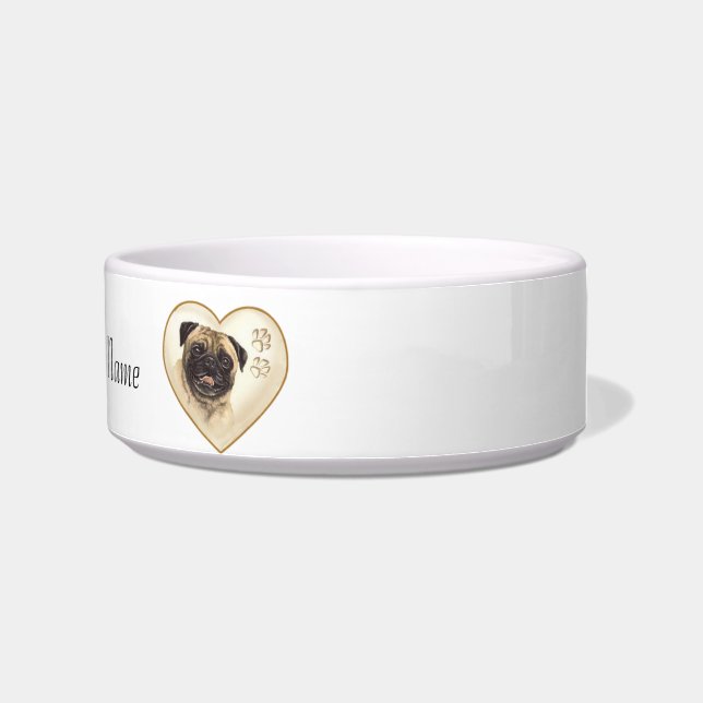 Tigela de água ou comida para cães PUG (Direita)