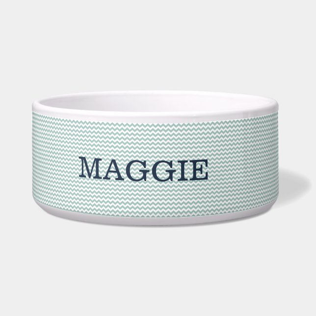 Tigela de Cachorro Azul Pastel Grande (Frente)