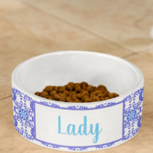 Tigela de Cachorro com Design de Azulejo de Posita