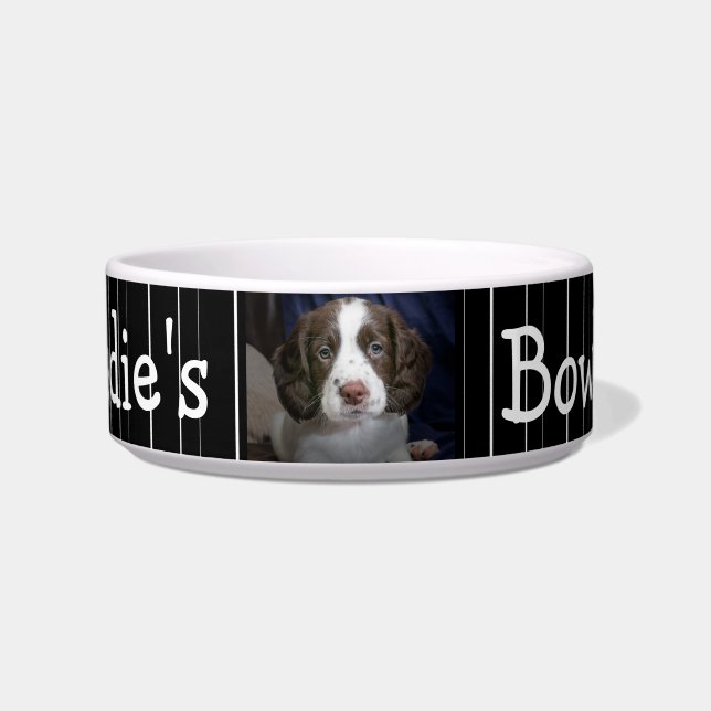 Tigela de Cachorro com Foto Personalizada Listra P (Frente)
