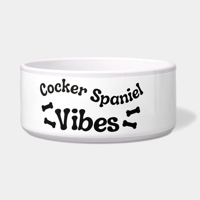 Tigela de Cachorro de Cerâmica Vibes Cocker Spanie (Esquerda)