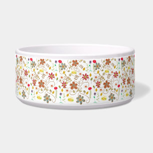 Tigela de Cachorro Fofa Flores Coloridas e Vivas