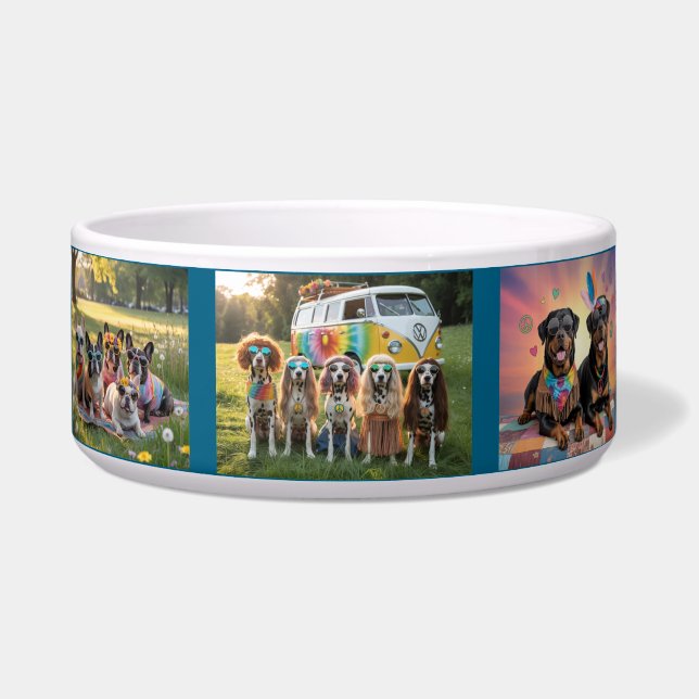 Tigela de Cachorro Hippie (Frente)