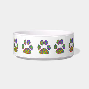 tigela de cão com grandes estampas