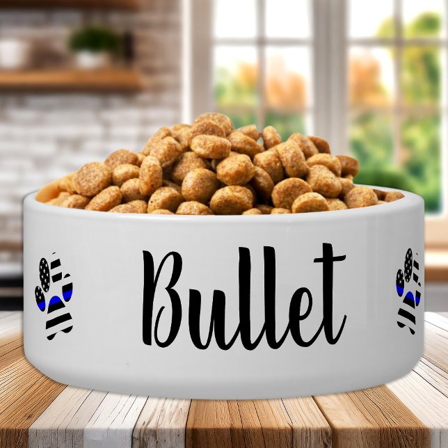 tigela de cão personalizada - linha azul fina - cã (Criador carregado)