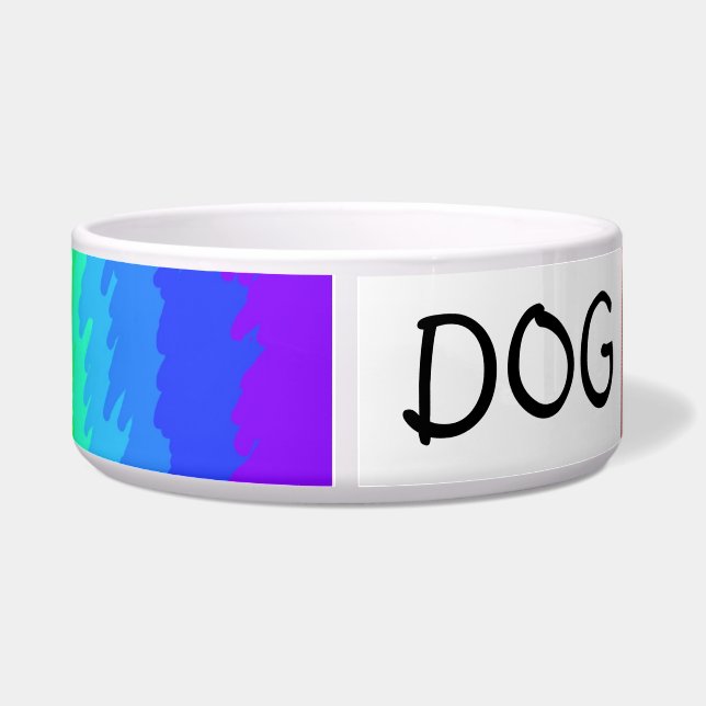 tigela de cão personalizável do arco-íris (Traseira)
