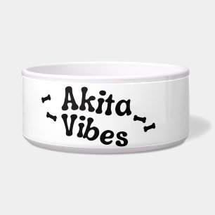 Tigela de Cerâmica Akita Vibes para Cachorro