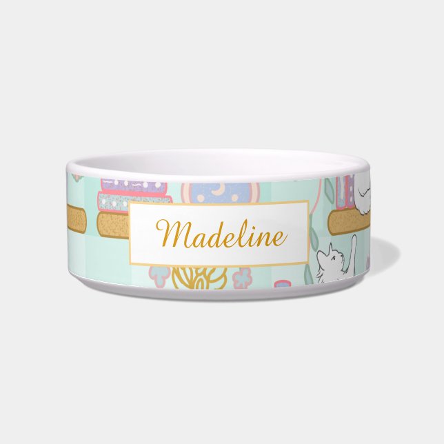 Tigela de Cerâmica Biblioteca Verde com Nome Perso (Frente)