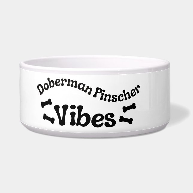 Tigela de Cerâmica para Cachorro com Estilo Doberm (Esquerda)